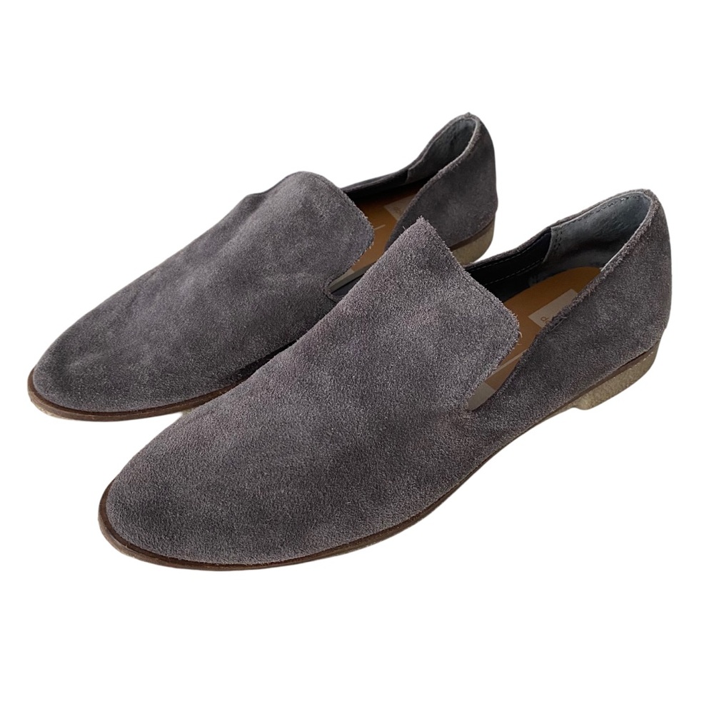 Dolce Vita Carla Grey Suede Casual Slip-on Minimalist Loafer Flats Size 7.5